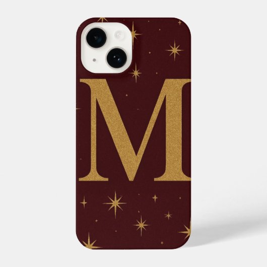 🔥 Red Phone Case with Big M & Yellow Stars – Bold iPhone Hoesje (Achterkant)