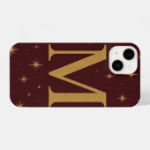 🔥 Red Phone Case with Big M & Yellow Stars – Bold iPhone Hoesje (Achterkant horizontaal)