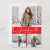 Red Photo Afstuderen Aankondiging (Voorkant)
