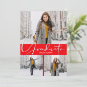 Red Photo Afstuderen Aankondiging (Staand voorkant)