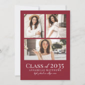 Red Photo Collage Graduation Aankondiging (Voorkant)