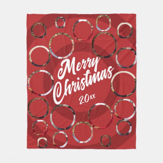 Red Photo Collage Kerstmis Fleece Deken (Voorkant)