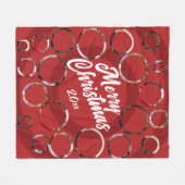 Red Photo Collage Kerstmis Fleece Deken (Voorkant (Horizontaal))