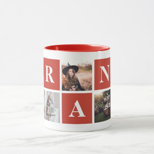 Red Photo Collage Persoonlijke handschoenen voor o Mok (Midden)