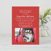 Red Photo College Trunk Party Dorm Shower Kaart (Staand voorkant)
