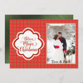 Red Photo met kerstmis Kaart (Voorkant / Achterkant)