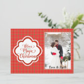 Red Photo met kerstmis Kaart (Staand voorkant)