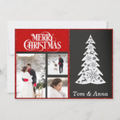 Red Photo met kerstmis Kaart (Voorkant)