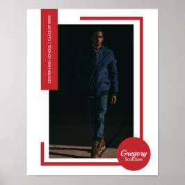 Red Photo Modern Afstuderen Poster