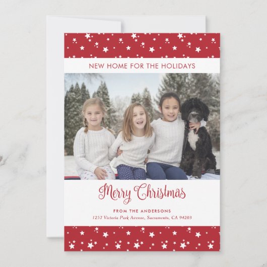 Red Photo New Home voor Feestdagen kaarten (Voorkant)