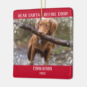 Red Photo Snowflakes Beste Santa Define Good Keramisch Ornament (Links)