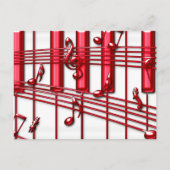 RED PIANO KEYBOARD BRIEFKAART (Voorkant)