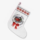 Red Pick Up Truck Christmas Stocking Kleine Kerstsok (Voorkant (Hangend))