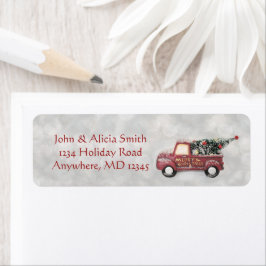 Red Pick Up Truck | Vakantiemaand Etiket
