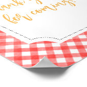 Red Picknick Zonnebloem Bedankt voor uw komst Poster (Hoek)