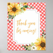 Red Picknick Zonnebloem Bedankt voor uw komst Poster (Voorkant)