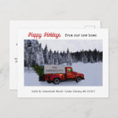  Red Pickup Truck Holiday Moving Briefkaart (Voorkant / Achterkant)