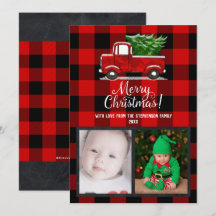 Red Pickup Truck Merry-kerstkaart
