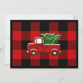 Red Pickup Truck Rustic Country Kerstmis 3 Foto Kaart (Achterkant)