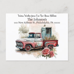 Red Pickup Truck We hebben Briefkaart verplaatst