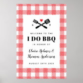 Red Picnic I Do BBQ welkomstteken Poster (Voorkant)