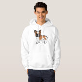 Red Piebald French Bulldog Cute Cartoon Dog Hoodie (Voorkant volledig)