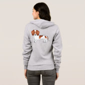 Red Piebald Short Hair Dachshund Cute Cartoon Dog Hoodie (Achterkant volledig)