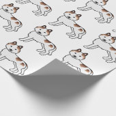 Red Piebald Siberian Husky Cute Dog Pattern Cadeaupapier (Hoek)