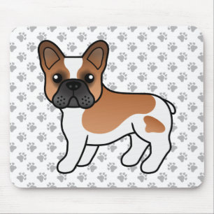 Red Pied French Bulldog Cute Cartoon Dog Muismat
