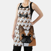 Red Pied French Bulldog Cute Cartoon Dog & Name Schort (Insitu)