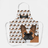 Red Pied French Bulldog Cute Cartoon Dog & Name Schort (Voorkant)