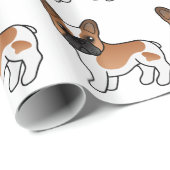 Red Pied French Bulldog Cute Cartoon Dog Pattern Cadeaupapier (Rol Hoek)