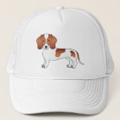 Red Pied Short Hair Dachshund Cute Cartoon Dog Trucker Pet (Voorkant)