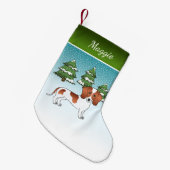 Red Pied Short Hair Dachshund Dog - Winterbos Kleine Kerstsok (Voorkant (Hangend))