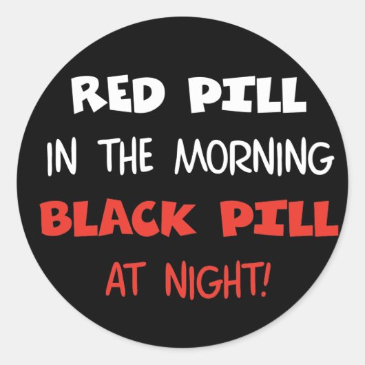 Red Pill Black Pill Ronde Sticker (Voorkant)