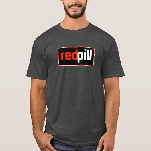 Red Pill™-tekst zwart Logo T-shirt (Voorkant)