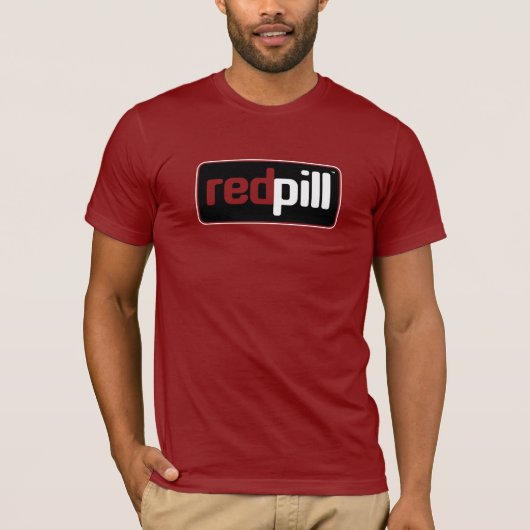 Red Pill™ Text Black Bella Canvas T-Shirt (Voorkant)
