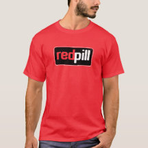Red Pill™ Text Black Logo Red T-Shirt