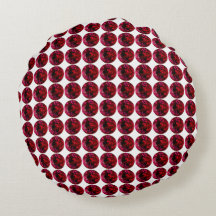 Red Pillow, Ruby Sierkussen, Round Pillow