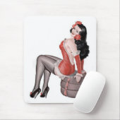 Red Pin Up Girl Muismat (Met muis)
