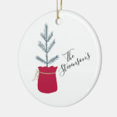 Red Pine Tree naam Keramisch Ornament (Links)