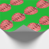 Red Pinecone Green Wrapping Paper Cadeaupapier (Hoek)