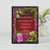 Red Pinecones eet Drink zijn prettige kerstuitnodi Kaart (Staand voorkant)