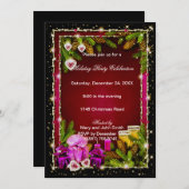 Red Pinecones eet Drink zijn prettige kerstuitnodi Kaart (Voorkant / Achterkant)