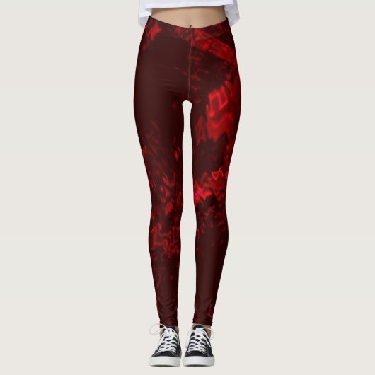 Red Pink All-Over-Print Leggings (Voorkant)