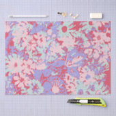Red Pink Aqua Violet Painted Garden Flowers Design Tissuepapier (Craft)
