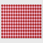 Red & Pink Argyle Christmas Wrapping Paper Cadeaupapier (Vlak)