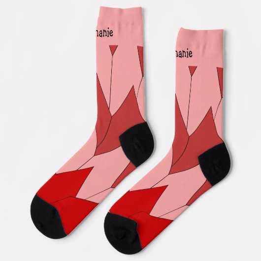 Red Pink Art Deco Design Socks Sokken (Links)