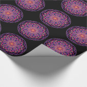 Red Pink Black Kaleidoscope Mandala Art Cadeaupapier (Hoek)