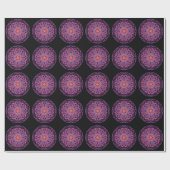 Red Pink Black Kaleidoscope Mandala Art Cadeaupapier (Vlak)